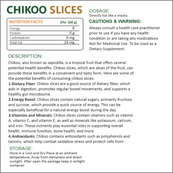 natural chikoo slices